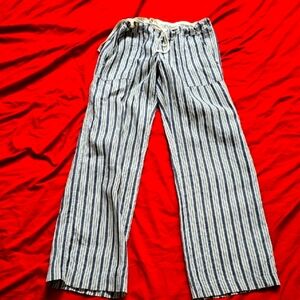 Michael Stars Blue and White Straight Leg Comfy Pants